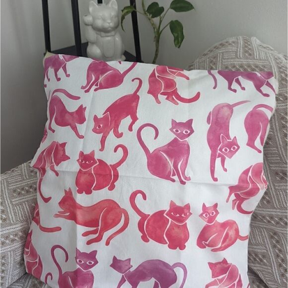 Kitty Cats Pattern Design Zippered Pillowcase for Accent Throw Pillow - Picture 2 of 9